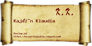 Kaján Klaudia névjegykártya