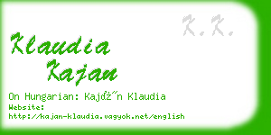 klaudia kajan business card